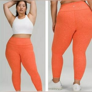 Lululemon Wunder Train High-Rise Tight 25" Crunch Warm‎ Coral Size 20